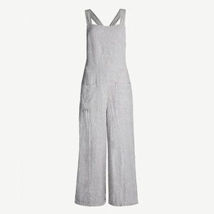Free People striped linen overalls